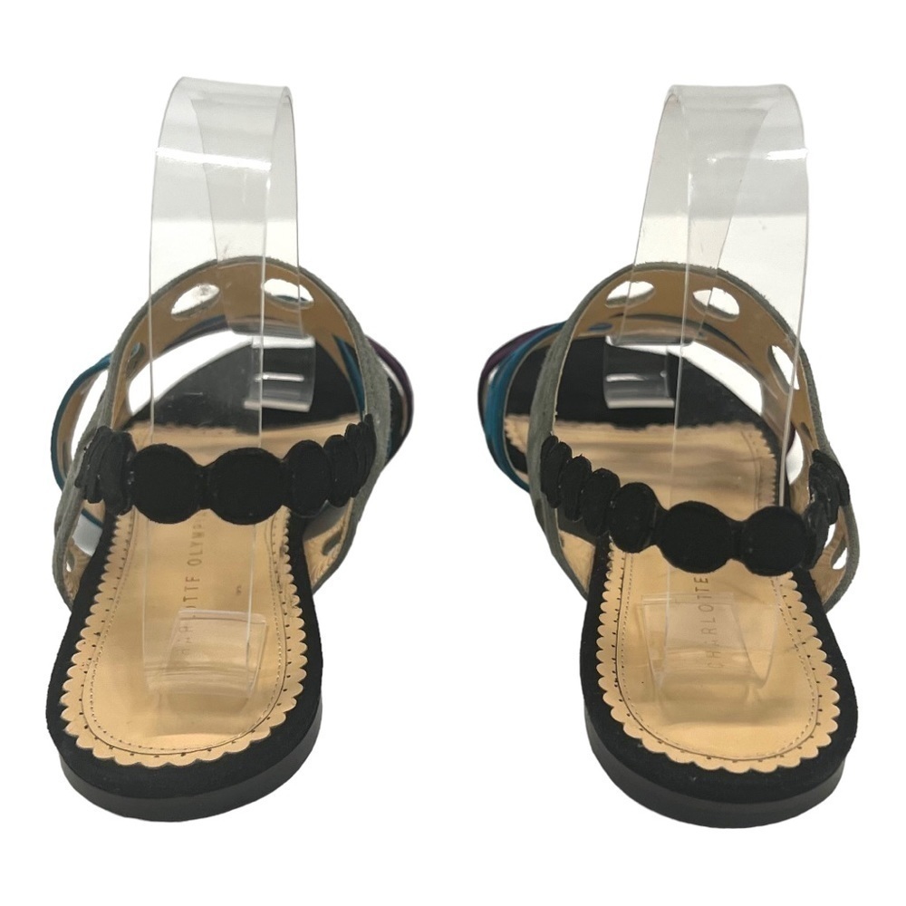 Charlotte Olympia Colorblock Cutouts Suede Sandals Women’s 38 - Picture 6 of 12